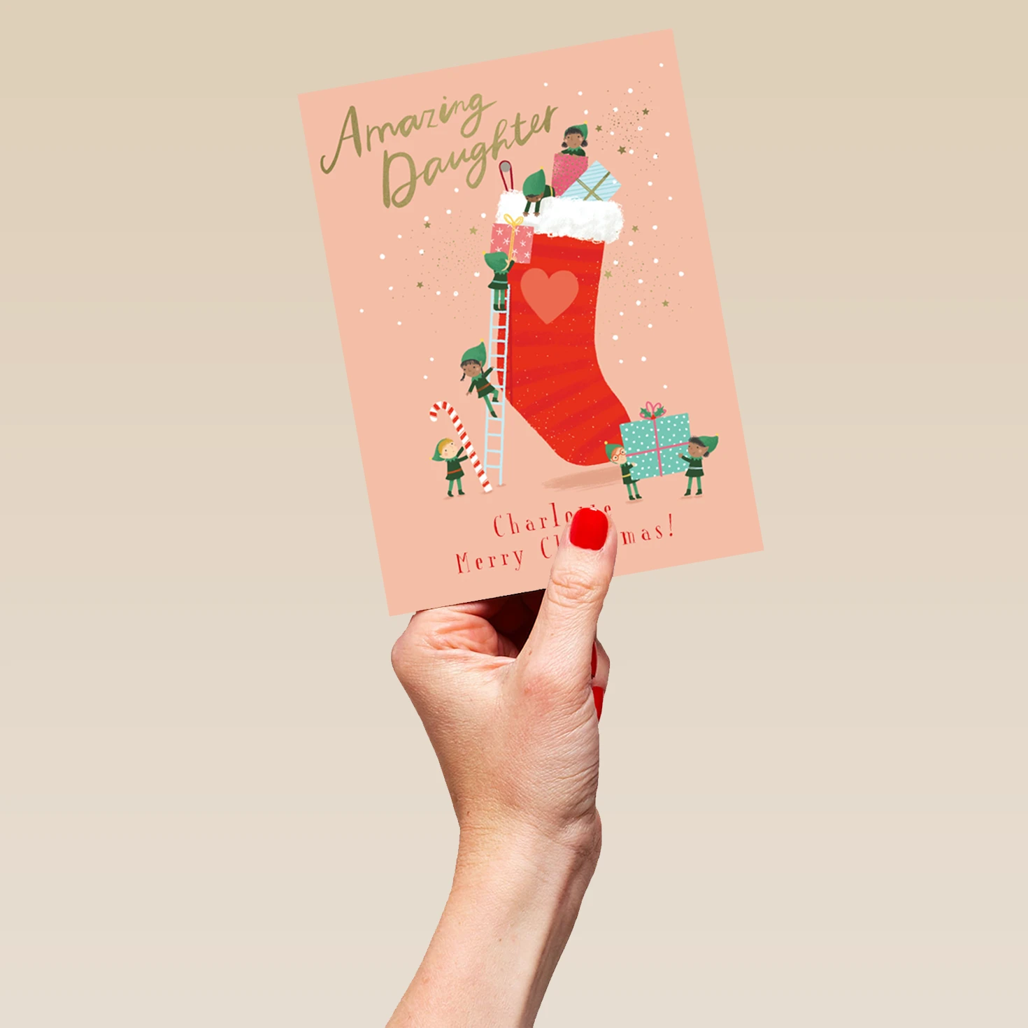 Pod Personalised Daughter Stocking And Gifts Christmas Card 5 Pod Personalised Daughter Stocking And Gifts Christmas Card - Image 5