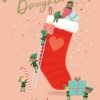 Pod Personalised Daughter Stocking And Gifts Christmas Card