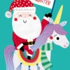 Pod Personalised Daughter Santa And Unicorn Christmas Card