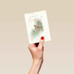 Pod Personalised Cute Fawn Christmas Card For Daughter -Pod Shop F3006199 hand S
