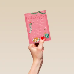 Pod Personalised Granddaughter Verse & Christmas Icons Traditional Card -Pod Shop F3006213 hand S