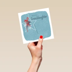 Pod Personalised Granddaughter Festive Star Christmas Card -Pod Shop F3006219 hand L