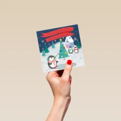 Pod Personalised Granddaughter Cute Penguins Christmas Card -Pod Shop F3006220 hand S