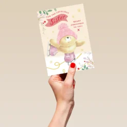 Pod Personalised Sister Forever Friends Ice Skates Christmas Card -Pod Shop F3006230 hand L