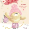 Pod Personalised Sister Forever Friends Ice Skates Christmas Card