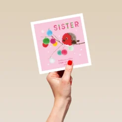 Pod Personalised Sister Cute Robin Christmas Card -Pod Shop F3006233 hand L