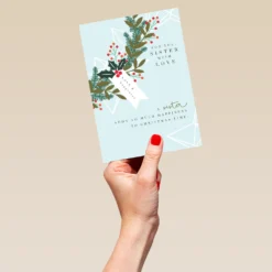 Pod Personalised Sister Wreath With Verse Christmas Card -Pod Shop F3006237 hand L