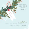 Pod Personalised Sister Wreath With Verse Christmas Card