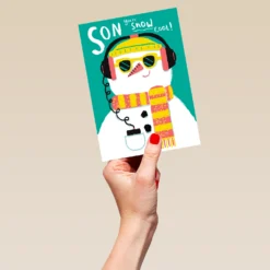 Pod Personalised Son Cool Snowman Christmas Card -Pod Shop F3006239 hand L