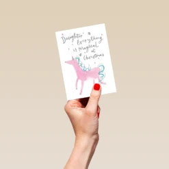 Pod Personalised Daughter Magical Unicorn Christmas Card -Pod Shop F3006242 hand S