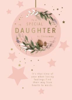 Pod Personalised Daughter Special Bauble Christmas Card
