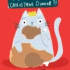 Pod Personalised Sassy Cat Festive Dinner Christmas Card