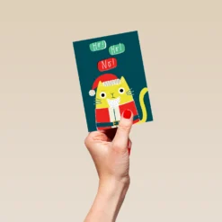 Pod Personalised Sassy Cat Ho Ho No Christmas Card -Pod Shop F3006256 hand S