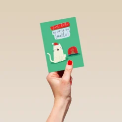 Pod Personalised Sassy Cat Funny Litter Box Christmas Card -Pod Shop F3006257 hand S