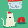 Pod Personalised Sassy Cat Funny Litter Box Christmas Card