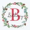 Pod Personalised Wreath Monogram Letter B Christmas Card