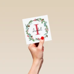Pod Personalised Wreath Monogram Letter I Christmas Card 8 Pod Personalised Wreath Monogram Letter I Christmas Card -Pod Shop F3006268 hand S