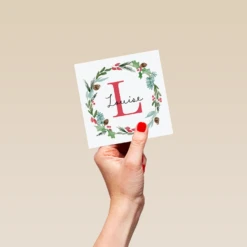 Pod Personalised Wreath Monogram Letter L Christmas Card 8 Pod Personalised Wreath Monogram Letter L Christmas Card -Pod Shop F3006271 hand S