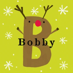 Pod Personalised Reindeer Monogram Letter B Christmas Card
