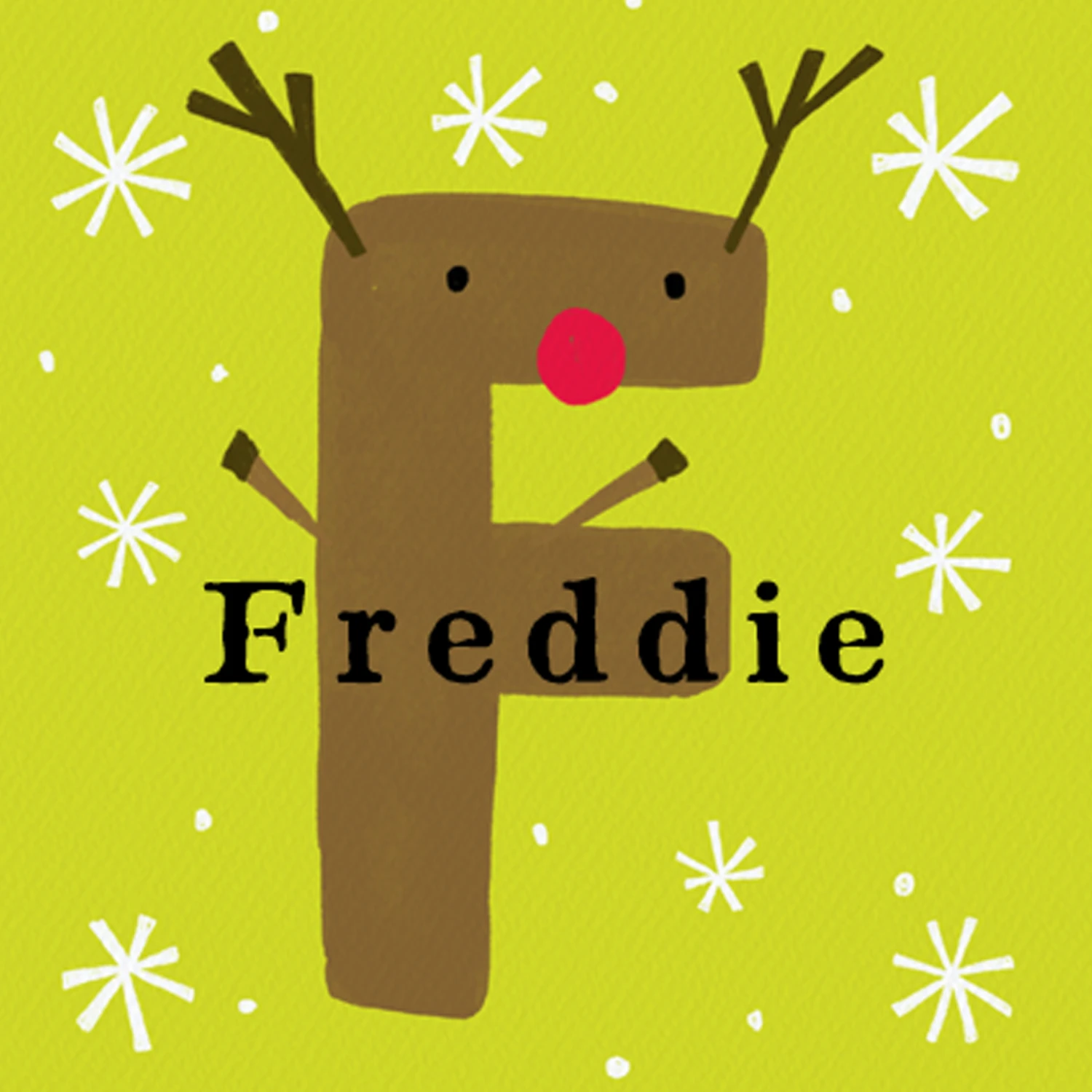 Pod Personalised Reindeer Monogram Letter F Christmas Card 1 Pod Personalised Reindeer Monogram Letter F Christmas Card