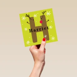Pod Personalised Reindeer Monogram Letter H Christmas Card 9 Pod Personalised Reindeer Monogram Letter H Christmas Card -Pod Shop F3006293 hand L