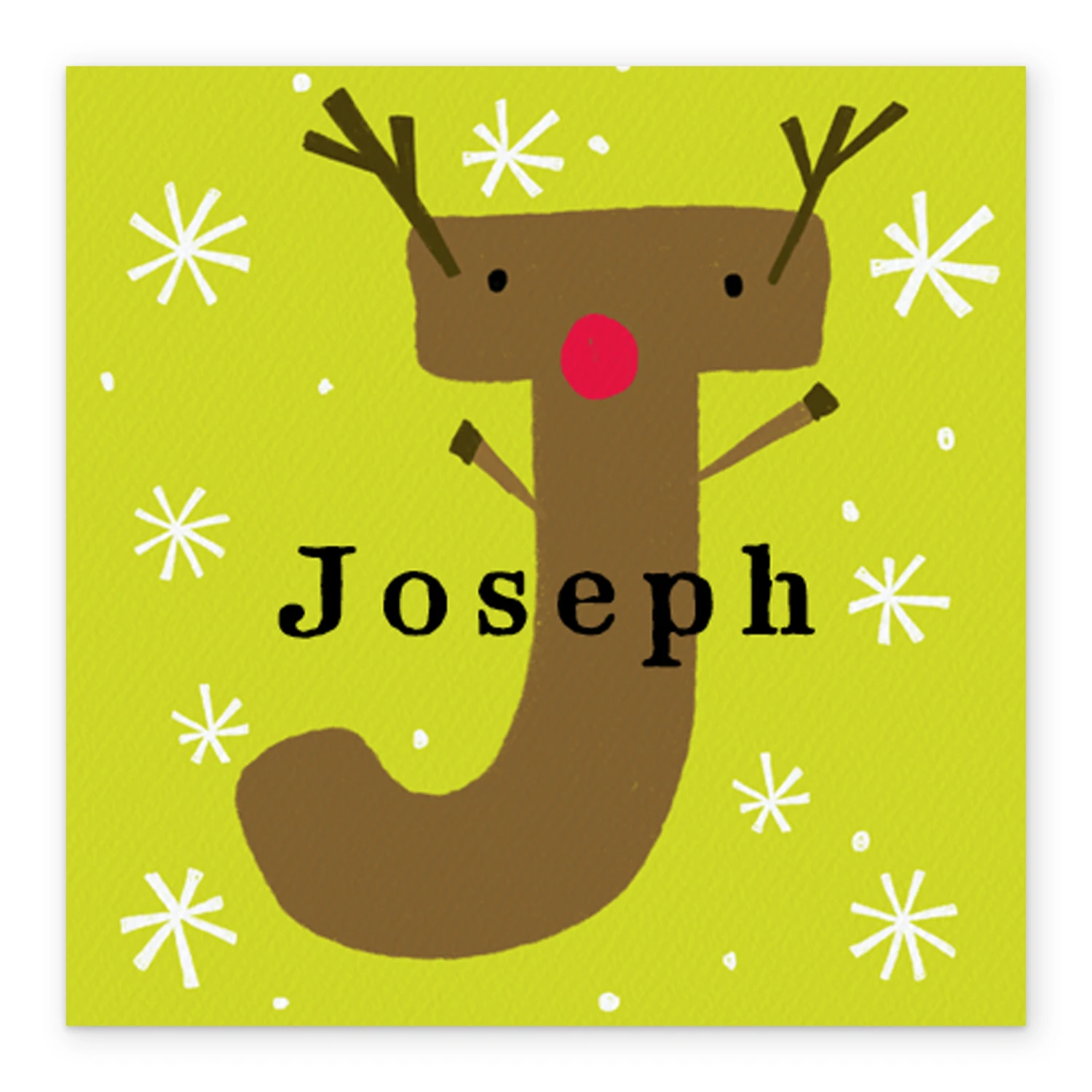 Pod Personalised Reindeer Monogram Letter J Christmas Card 2 Pod Personalised Reindeer Monogram Letter J Christmas Card - Image 2
