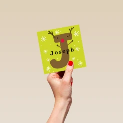 Pod Personalised Reindeer Monogram Letter J Christmas Card 8 Pod Personalised Reindeer Monogram Letter J Christmas Card -Pod Shop F3006295 hand S