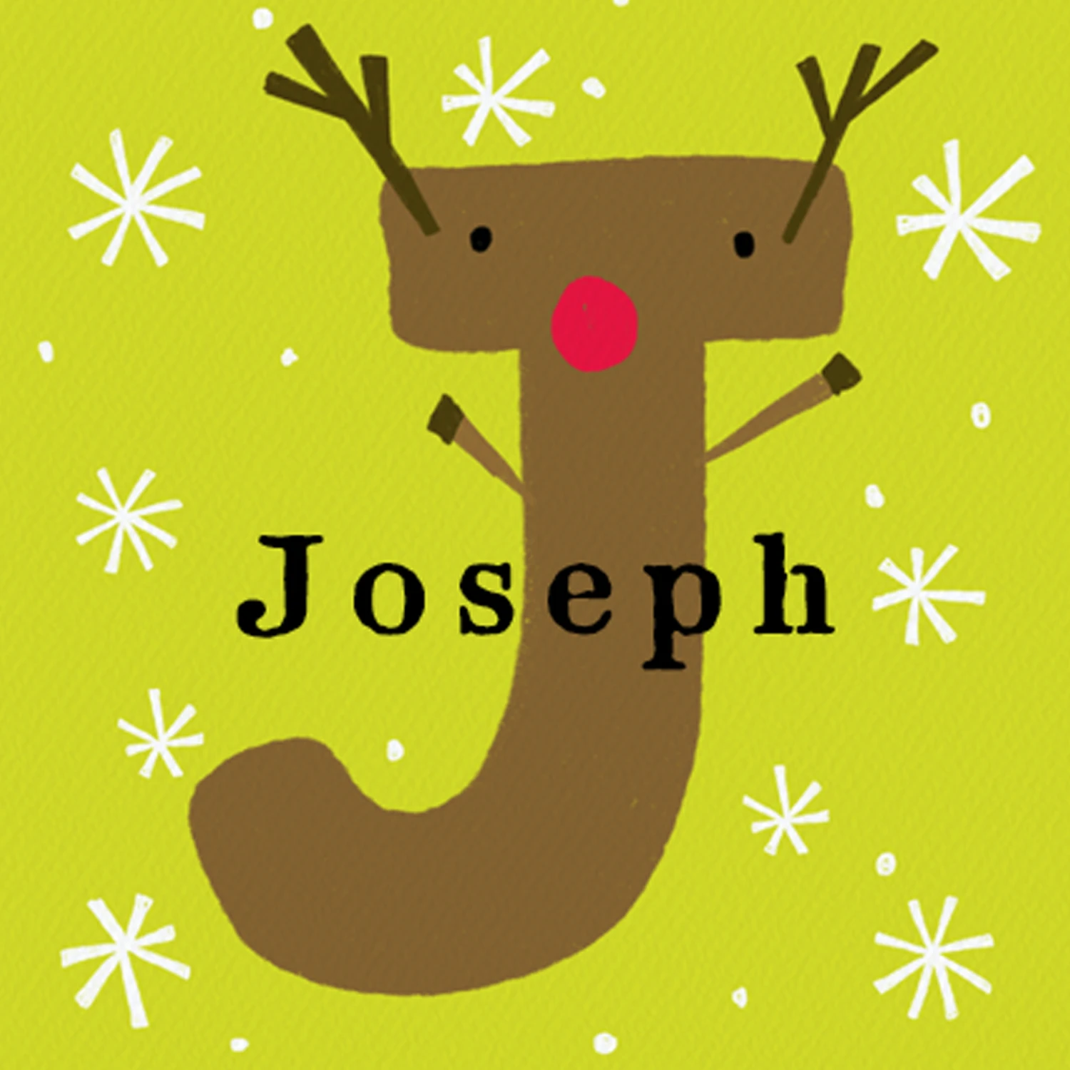 Pod Personalised Reindeer Monogram Letter J Christmas Card 1 Pod Personalised Reindeer Monogram Letter J Christmas Card