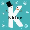 Pod Personalised Snowman Monogram Letter K Christmas Card
