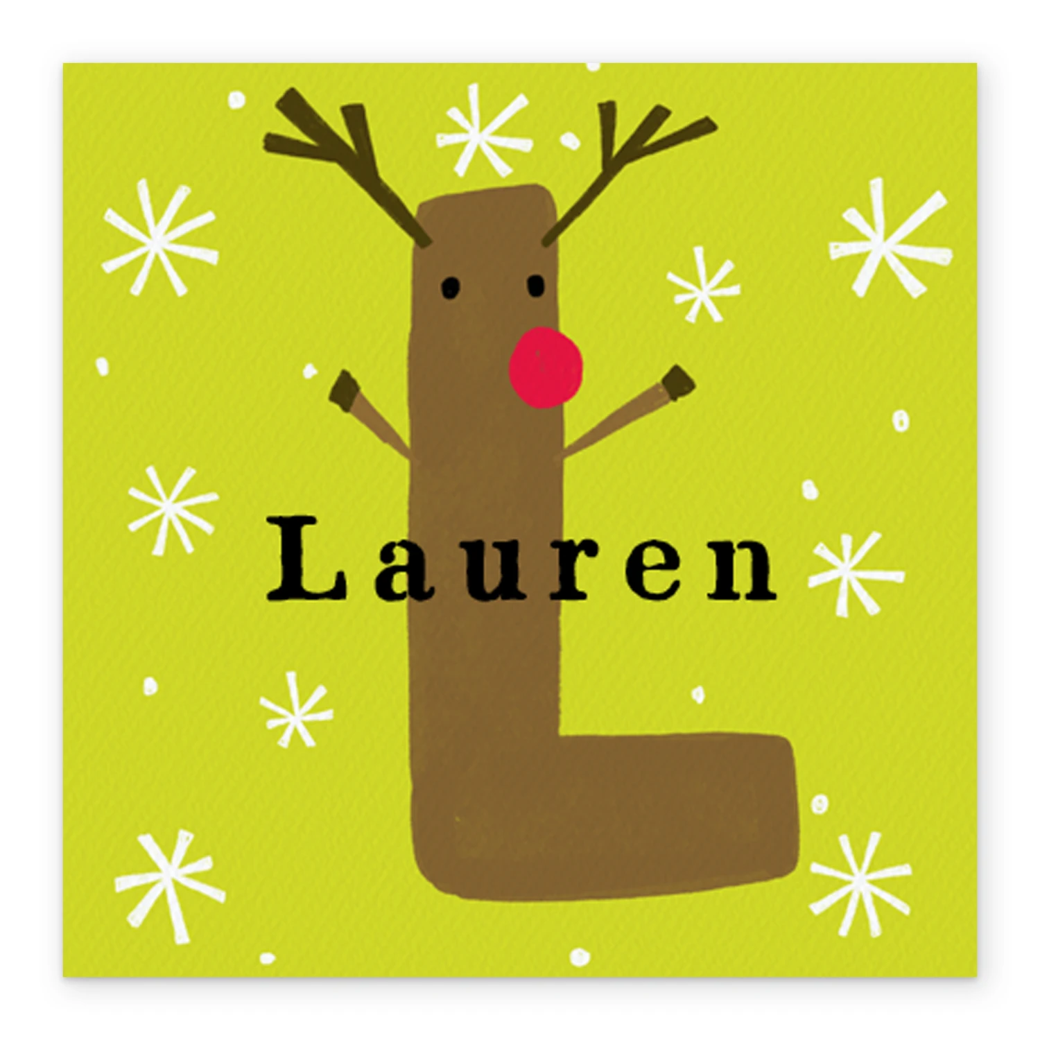 Pod Personalised Reindeer Monogram Letter L Christmas Card 2 Pod Personalised Reindeer Monogram Letter L Christmas Card - Image 2