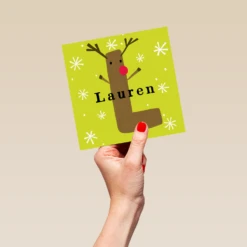Pod Personalised Reindeer Monogram Letter L Christmas Card 9 Pod Personalised Reindeer Monogram Letter L Christmas Card -Pod Shop F3006297 hand L
