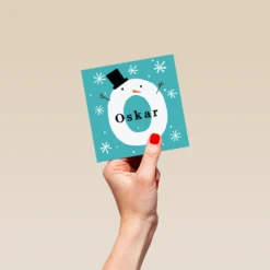 Pod Personalised Snowman Monogram Letter O Christmas Card -Pod Shop F3006300 hand S