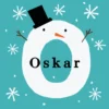 Pod Personalised Snowman Monogram Letter O Christmas Card