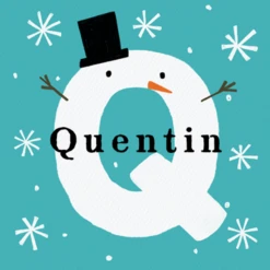 Pod Personalised Snowman Monogram Letter Q Christmas Card