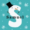 Pod Personalised Snowman Monogram Letter S Christmas Card