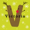 Pod Personalised Reindeer Monogram Letter V Christmas Card
