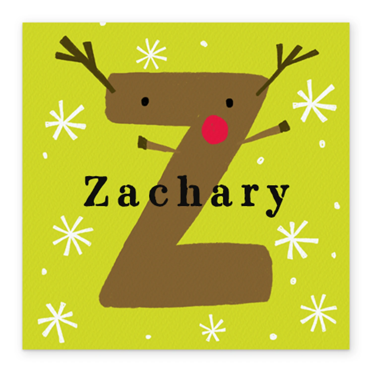 Pod Personalised Reindeer Monogram Letter Z Christmas Card 2 Pod Personalised Reindeer Monogram Letter Z Christmas Card - Image 2