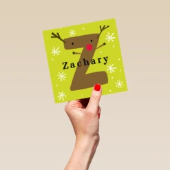 Pod Personalised Reindeer Monogram Letter Z Christmas Card 9 Pod Personalised Reindeer Monogram Letter Z Christmas Card -Pod Shop F3006311 hand L