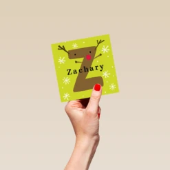 Pod Personalised Reindeer Monogram Letter Z Christmas Card 8 Pod Personalised Reindeer Monogram Letter Z Christmas Card -Pod Shop F3006311 hand S