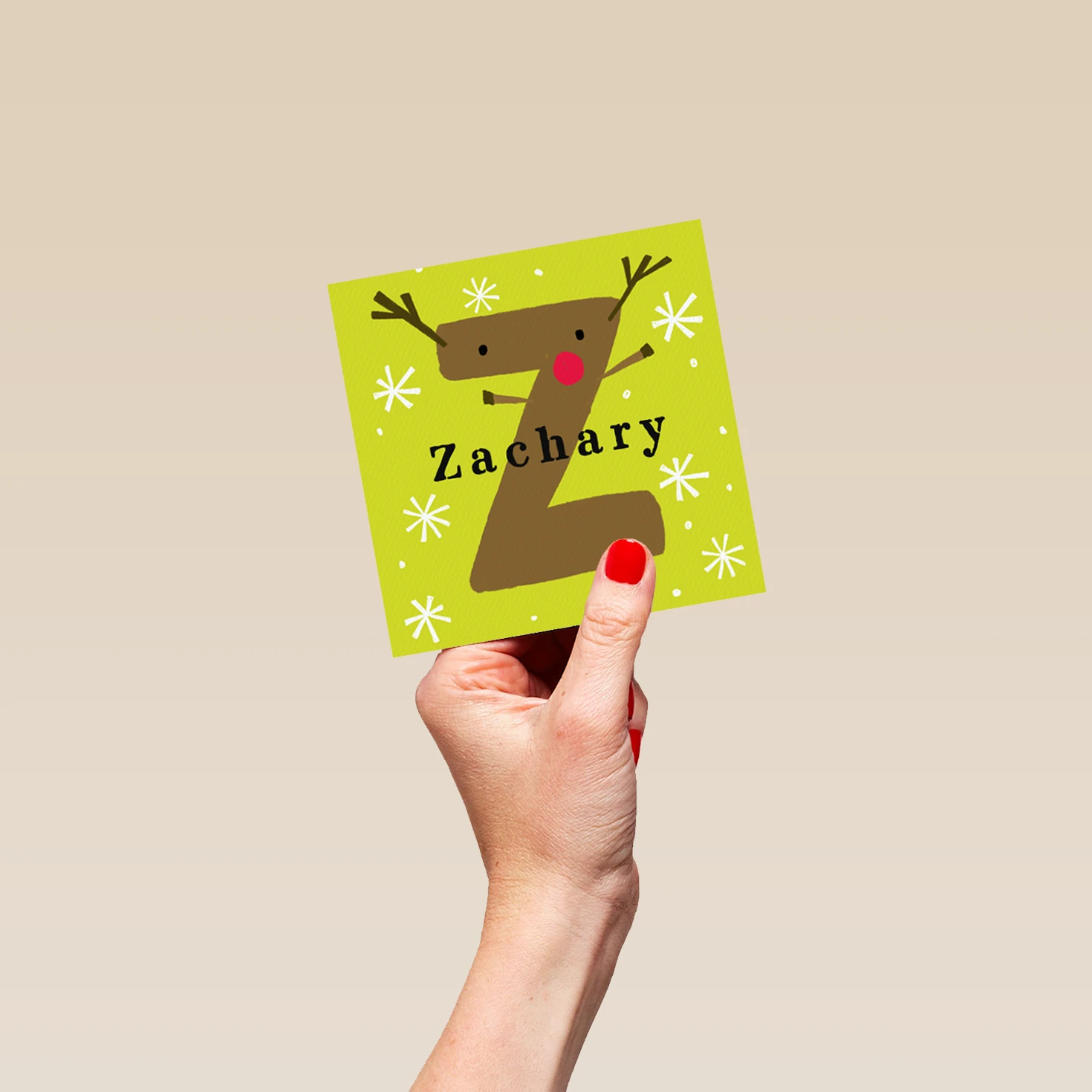 Pod Personalised Reindeer Monogram Letter Z Christmas Card 4 Pod Personalised Reindeer Monogram Letter Z Christmas Card - Image 4