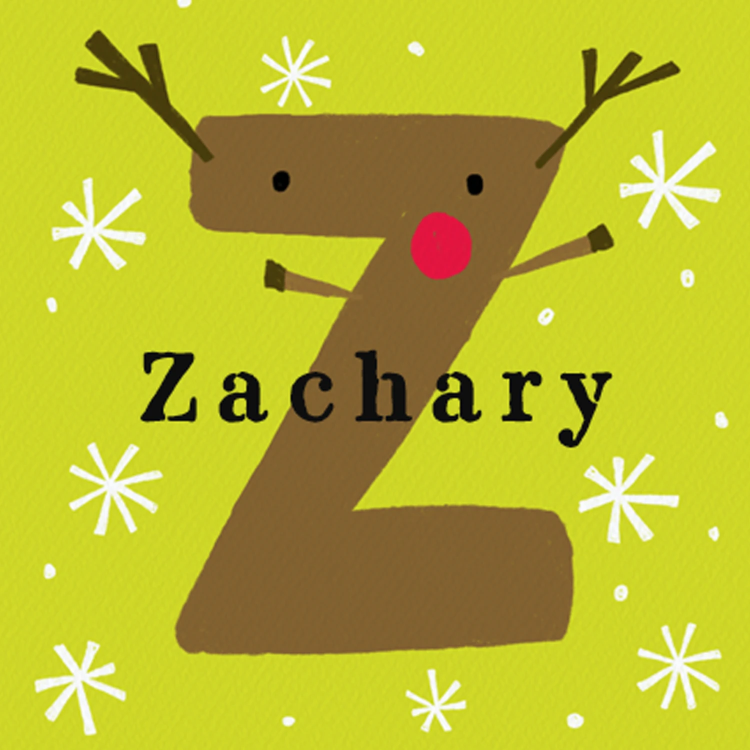 Pod Personalised Reindeer Monogram Letter Z Christmas Card 1 Pod Personalised Reindeer Monogram Letter Z Christmas Card