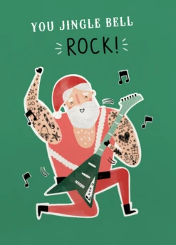 Pod Personalised You Jingle Bell Rock Santa Christmas Card