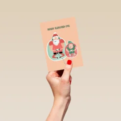 Pod Personalised Santa And Elf Ready Sleigher One Christmas Card -Pod Shop F3006316 hand S