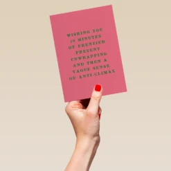 Pod Personalised Funny Presents Unwrapping Christmas Card -Pod Shop F3006322 hand L