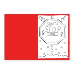 Pod Personalised Kids Santa Stop Here Colour In Activity Christmas Card -Pod Shop F3006325 alt2