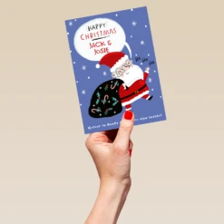 Pod Personalised Kids Santa Stop Here Colour In Activity Christmas Card -Pod Shop F3006325 hand L