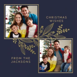 Pod Personalised Dark Classic Photo Christmas Card