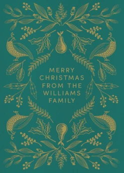 Pod Personalised Festive Partridge Pear Tree Christmas Card