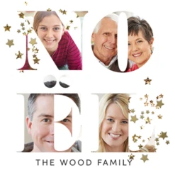 Pod Personalised Noel Stars Photo Christmas Card