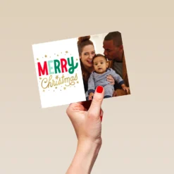 Pod Personalised Merry Christmas Photo Christmas Card -Pod Shop F3006332 hand L